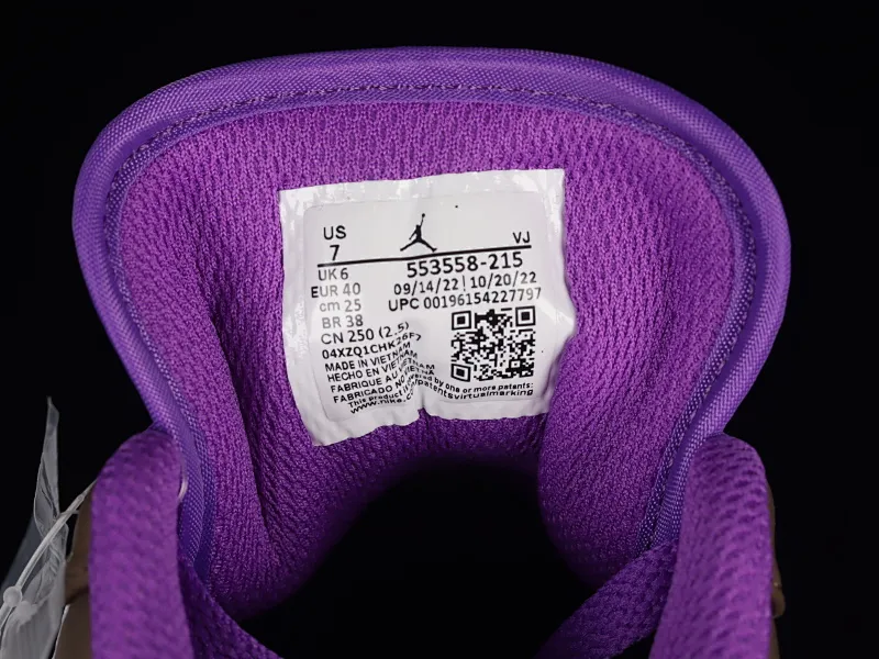 All categories Air Jordan Jordan series basketball shoes Air Jordan 1 Low Air Jordan 1 Low "Palomino" AJ1 Joe 1 Mocha Purple Low-top cultural basketball shoes 553558-215